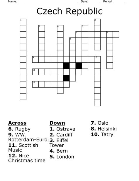 czech republic city crossword